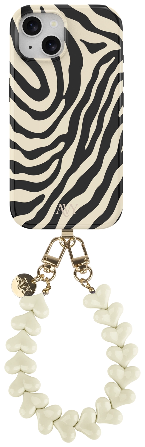 AVY Apple iPhone 13 / 14 MagSafe Hoesje met Koord 30CM Safari Hearts afbeelding 1