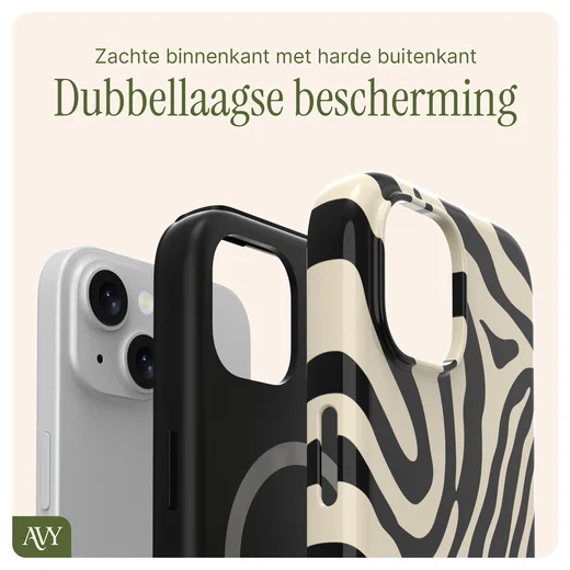 AVY Apple iPhone 13 / 14 MagSafe Hoesje met Koord 30CM Safari Hearts afbeelding 9
