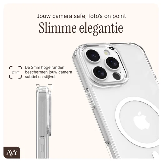 AVY Apple iPhone 14 Pro Hoesje met Koord & MagSafe 130CM Tressé Beige afbeelding 6
