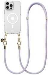 AVY Apple iPhone 14 Pro Hoesje met Koord & MagSafe 130CM Tressé Purple afbeelding