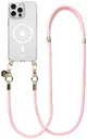 AVY Apple iPhone 14 Pro Hoesje met Koord & MagSafe 130CM Tressé Pink