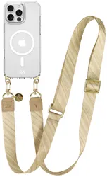 AVY Apple iPhone 14 Pro Hoesje met Koord & MagSafe 130CM Aurum Gold afbeelding