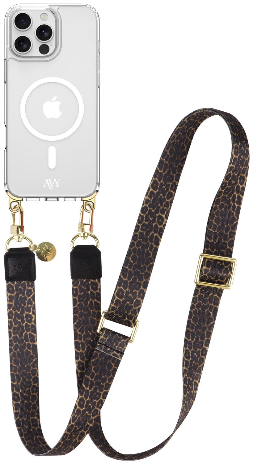 AVY Apple iPhone 14 Pro Hoesje met Koord & MagSafe 130CM Panthera Chic afbeelding 1