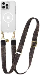 AVY Apple iPhone 14 Pro Hoesje met Koord & MagSafe 130CM Panthera Chic afbeelding