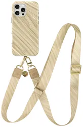 AVY Apple iPhone 14 Pro MagSafe Hoesje met Koord 130CM Aurum Gold afbeelding