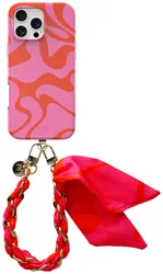 AVY Apple iPhone 14 Pro MagSafe Hoesje met Koord 32CM Rosé Twist afbeelding