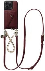 AVY Apple iPhone 14 Pro - Styled Kit - Burgundy - Leather and Gold afbeelding