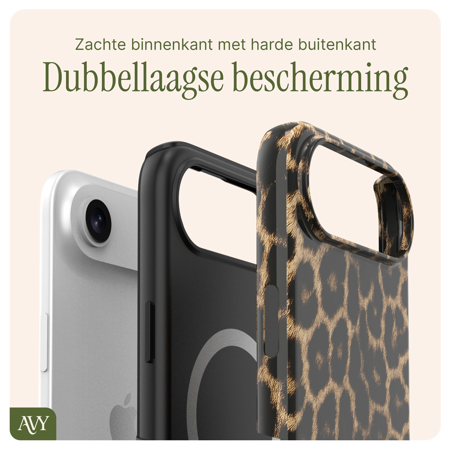 AVY Apple iPhone Air MagSafe Hoesje met Koord 30CM Panther Hearts afbeelding 9