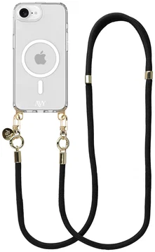 AVY Apple iPhone 17e / 16e Hoesje met Koord & MagSafe 130CM Tressé Black