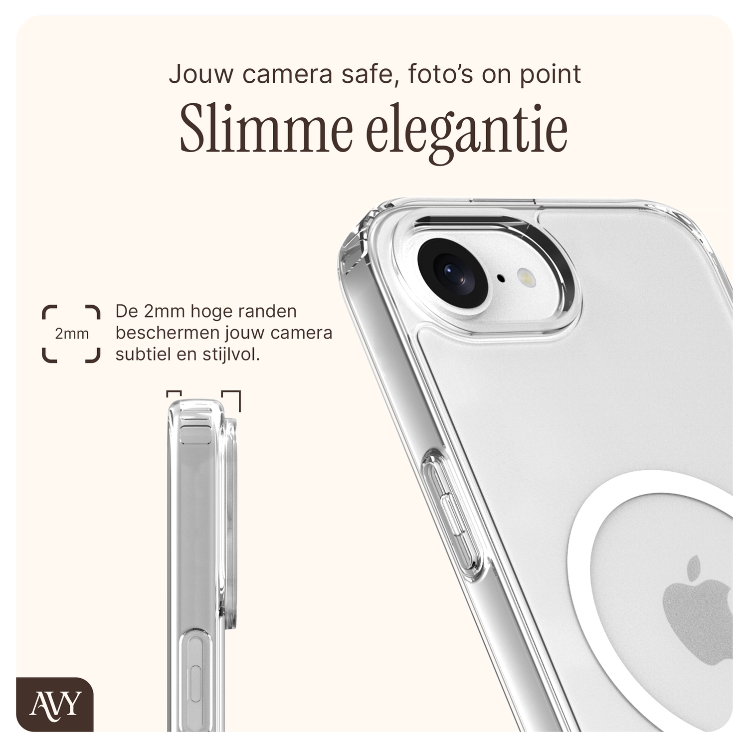 AVY Apple iPhone 17e / 16e Hoesje met Koord & MagSafe 130CM Tressé Black afbeelding 6