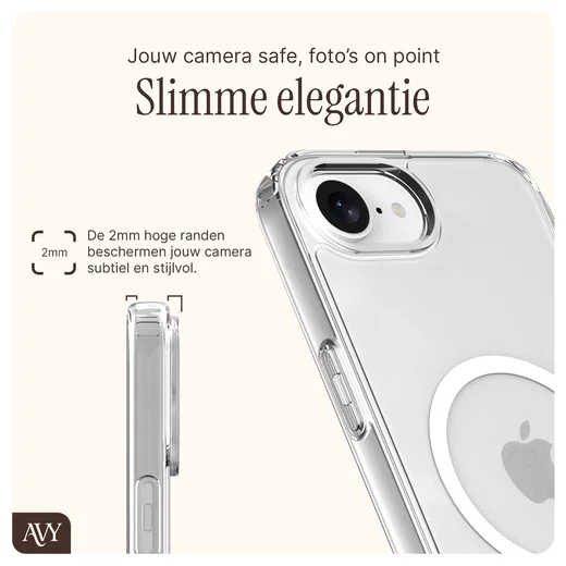 AVY Apple iPhone 17e / 16e Hoesje met Koord & MagSafe 130CM Tressé Black afbeelding 6