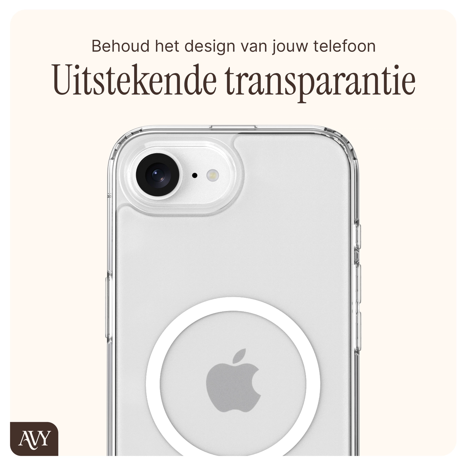 AVY Apple iPhone 17e / 16e Hoesje met Koord & MagSafe 130CM Tressé Black afbeelding 7