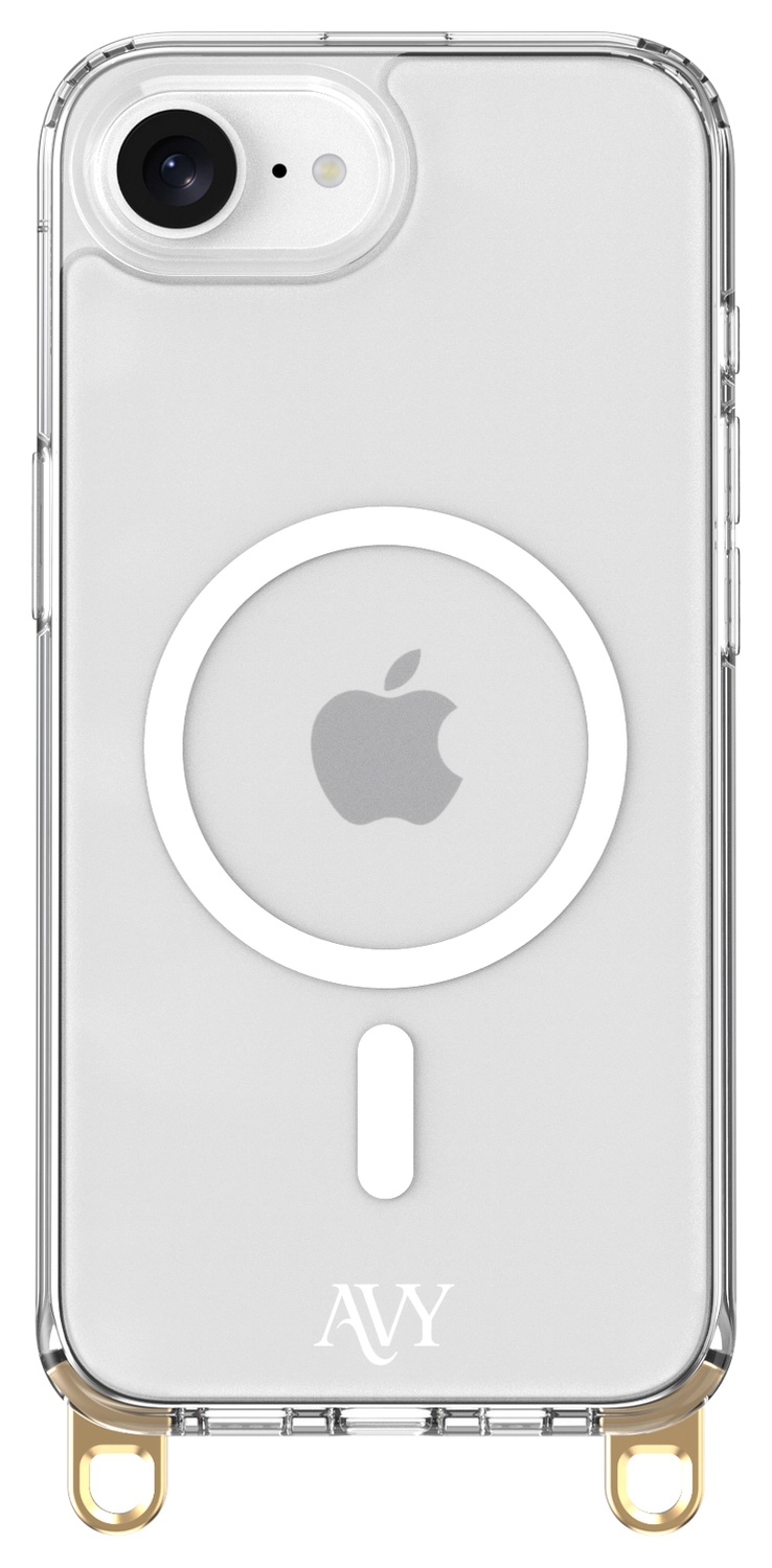 AVY Apple iPhone 17e / 16e Hoesje met Koord & MagSafe 130CM Tressé Black afbeelding 11