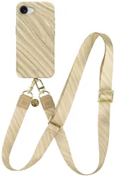 AVY Apple iPhone 16e MagSafe Hoesje met Koord 130CM Aurum Gold afbeelding