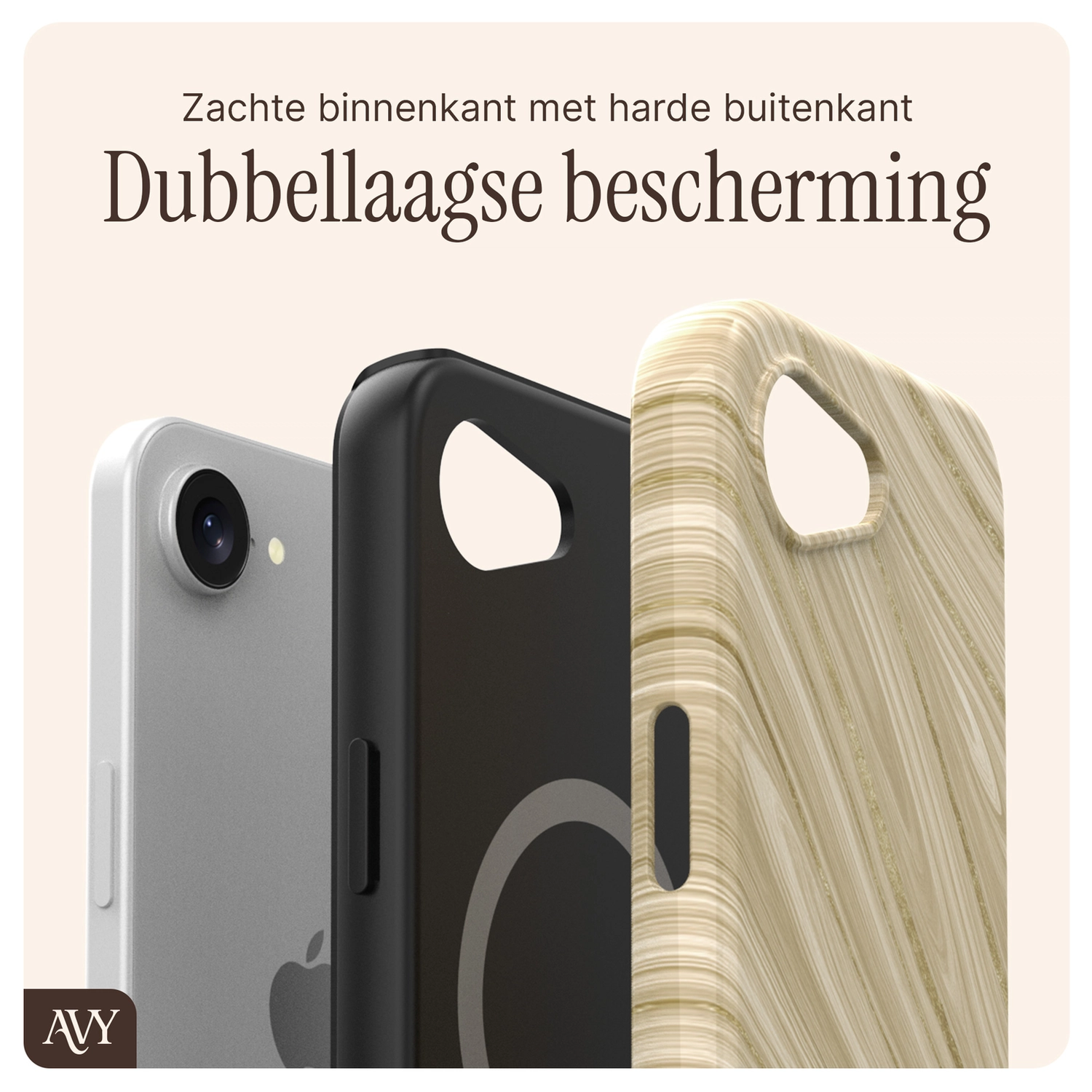 AVY Apple iPhone 17e / 16e MagSafe Hoesje met Koord 130CM Aurum Gold afbeelding 7