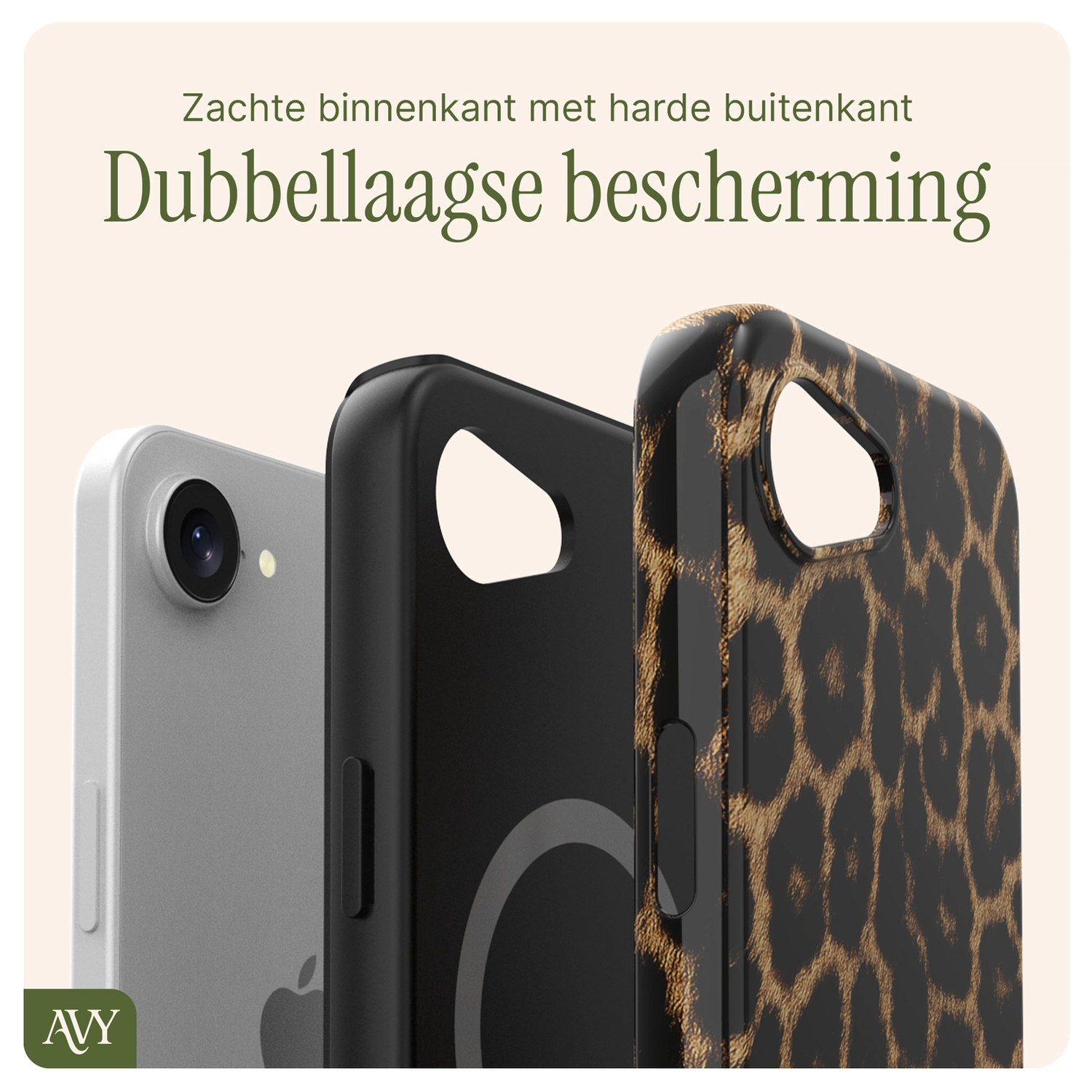 AVY Apple iPhone 17e / 16e MagSafe Hoesje met Koord 30CM Panther Hearts afbeelding 9