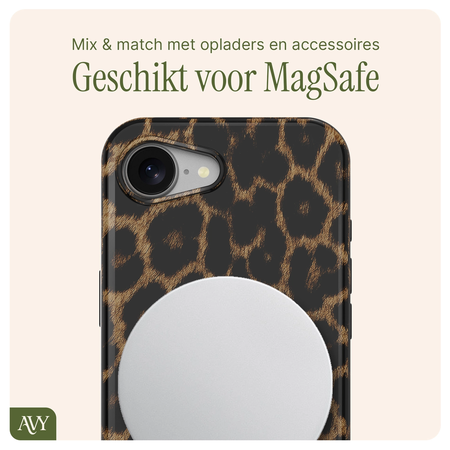 AVY Apple iPhone 17e / 16e MagSafe Hoesje met Koord 30CM Panther Hearts afbeelding 10