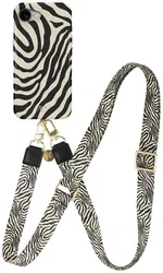 AVY Apple iPhone 16e MagSafe Hoesje met Koord 130CM Serengeti Zebra afbeelding