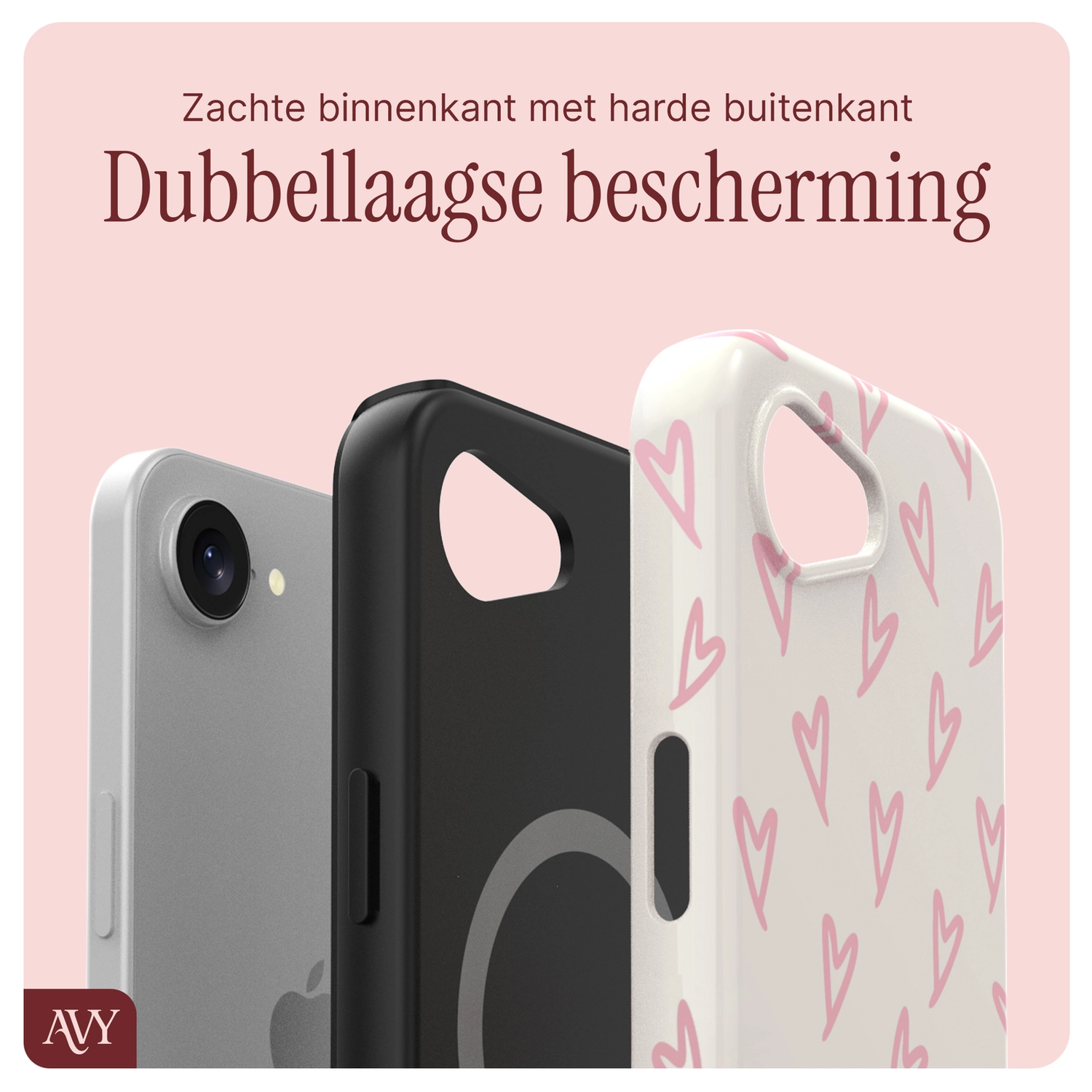 AVY Apple iPhone 17e / 16e MagSafe Hoesje met Koord 30CM Cupid Hearts afbeelding 9