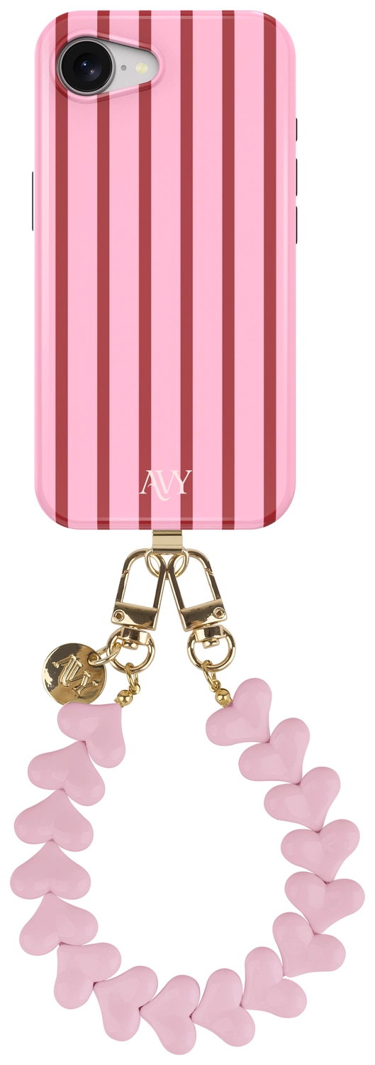 AVY Apple iPhone 17e / 16e MagSafe Hoesje met Koord 30CM Linea Hearts afbeelding 1