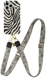 AVY Apple iPhone 13 Pro MagSafe Hoesje met Koord 130CM Serengeti Zebra afbeelding