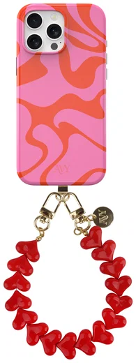 AVY Apple iPhone 13 Pro MagSafe Hoesje met Koord 30CM Rose Hearts afbeelding 1