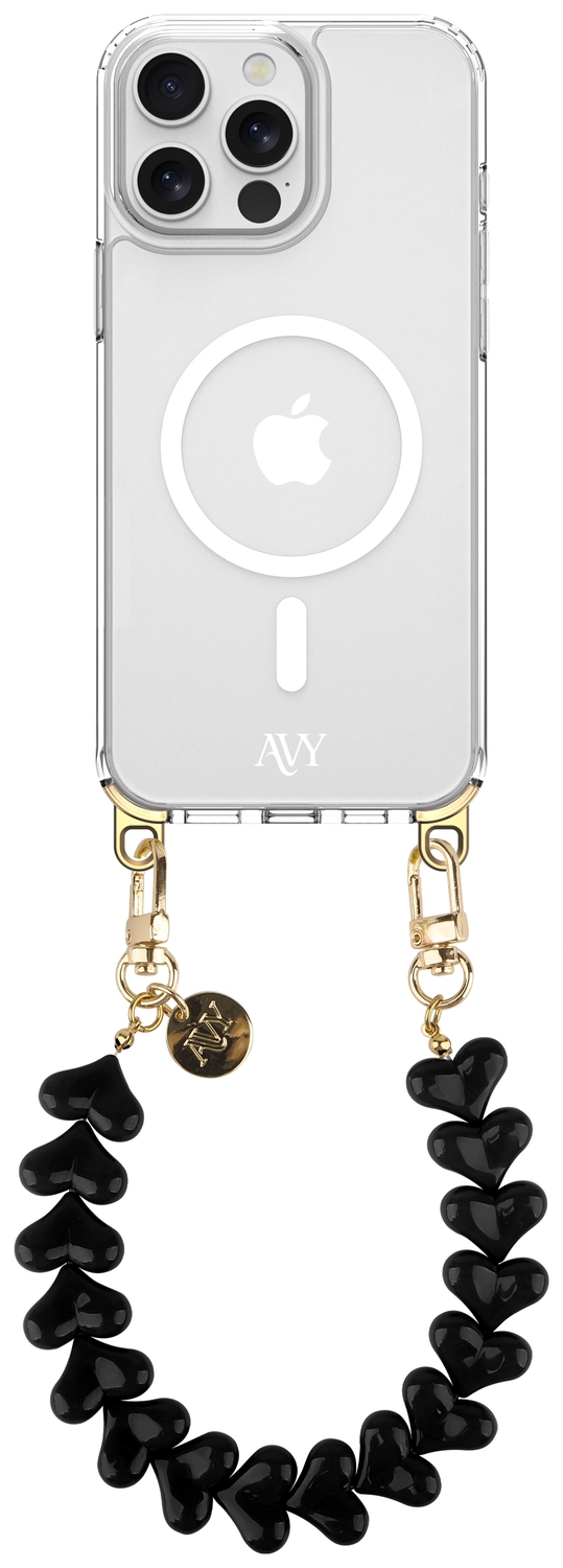 AVY Apple iPhone 13 Pro Max Hoesje met Koord & MagSafe 30CM Cupid Black afbeelding 1