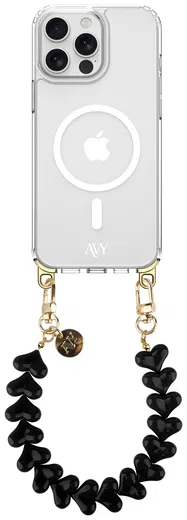 AVY Apple iPhone 13 Pro Max Hoesje met Koord & MagSafe 30CM Cupid Black afbeelding 1