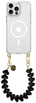 AVY Apple iPhone 13 Pro Max Hoesje met Koord & MagSafe 30CM Cupid Black