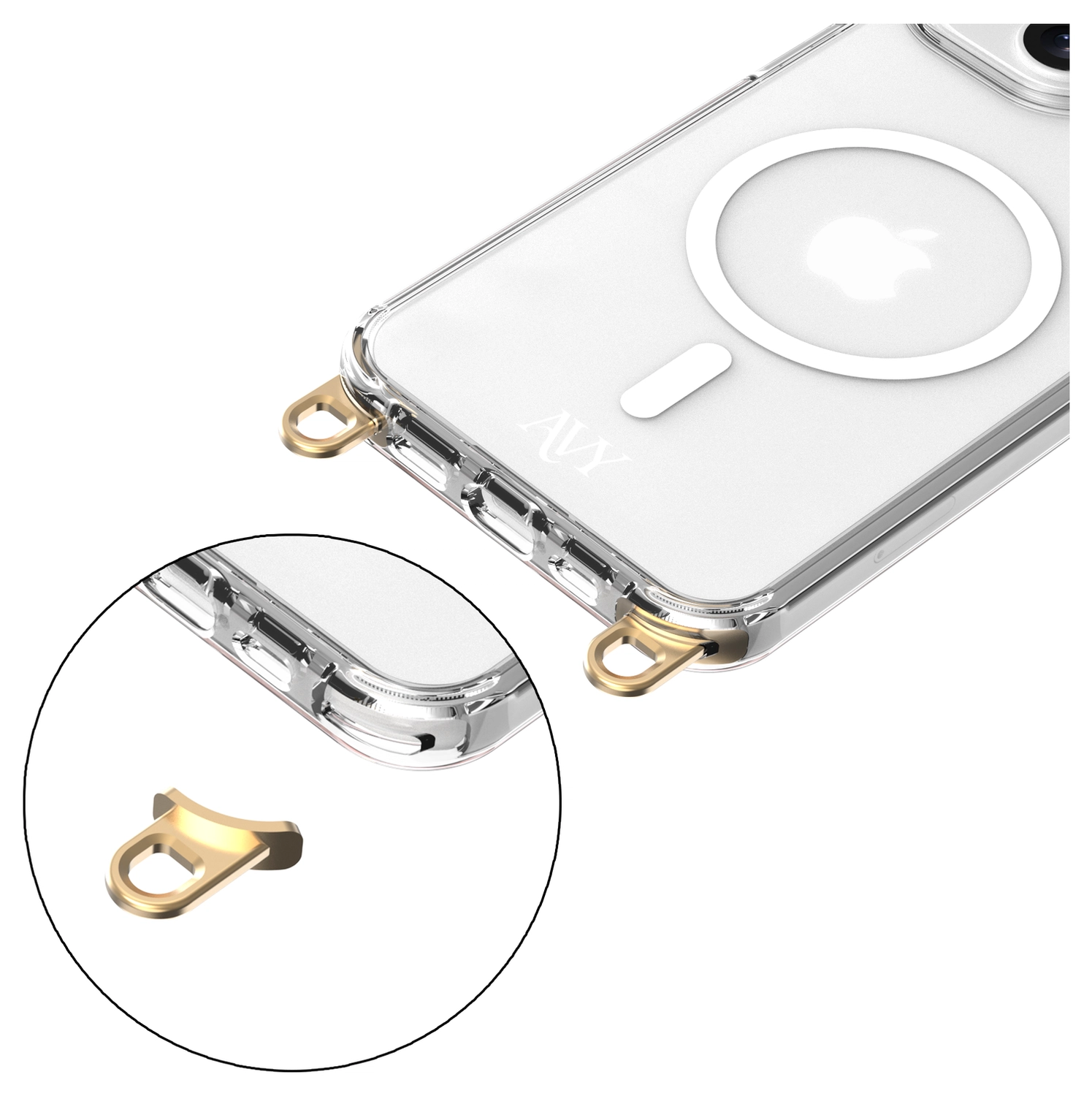 AVY Apple iPhone 13 Pro Max Hoesje met Koord & MagSafe 30CM Cupid Black afbeelding 14