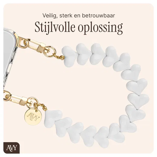 AVY Apple iPhone 13 Pro Max Hoesje met Koord & MagSafe 30CM Cupid White afbeelding 7