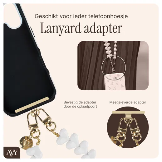 AVY Apple iPhone 13 Pro Max Hoesje met Koord & MagSafe 30CM Cupid White afbeelding 8