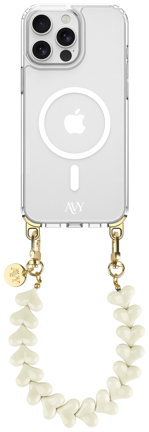 AVY Apple iPhone 13 Pro Max Hoesje met Koord & MagSafe 30CM Cupid Beige afbeelding 1