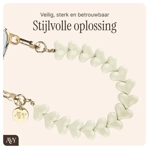 AVY Apple iPhone 13 Pro Max Hoesje met Koord & MagSafe 30CM Cupid Beige afbeelding 8