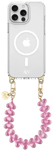 AVY Apple iPhone 13 Pro Max Hoesje met Koord & MagSafe 30CM Cupid Clear Pink afbeelding 1