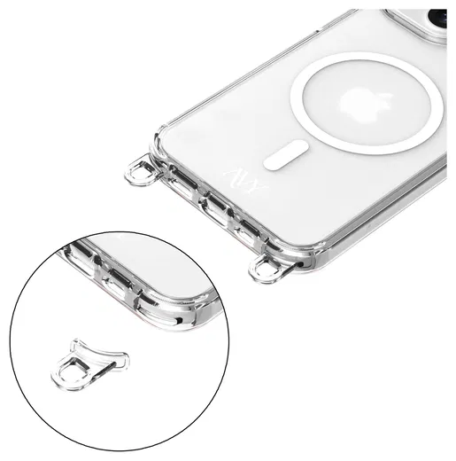 AVY Apple iPhone 13 Pro Max Hoesje met Koord & MagSafe 30CM Cupid Clear Pink afbeelding 13