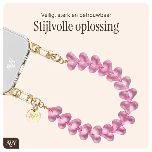 AVY Apple iPhone 13 Pro Max Hoesje met Koord & MagSafe 30CM Cupid Clear Pink afbeelding 8