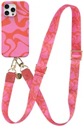 AVY Apple iPhone 13 Pro Max MagSafe Hoesje met Koord 130CM Rosé Twist afbeelding