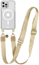 AVY Apple iPhone 12 Pro Max Hoesje met Koord & MagSafe 130CM Aurum Gold afbeelding