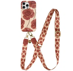 AVY Apple iPhone 12 Pro Max MagSafe Hoesje met Koord 130CM Botanique Roses afbeelding