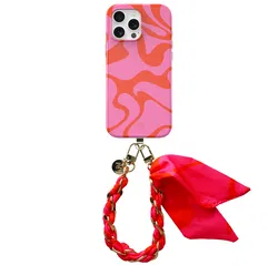 AVY Apple iPhone 12 Pro Max MagSafe Hoesje met Koord 32CM Rosé Twist afbeelding