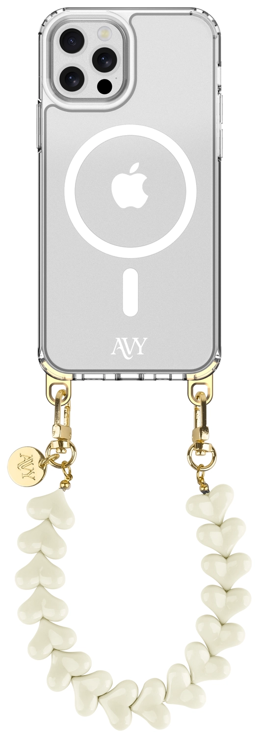 AVY Apple iPhone 12 / 12 Pro Hoesje met Koord & MagSafe 30CM Cupid Beige afbeelding 1