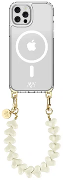 AVY Apple iPhone 12 / 12 Pro Hoesje met Koord & MagSafe 30CM Cupid Beige
