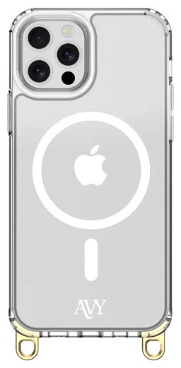 AVY Apple iPhone 12 / 12 Pro Hoesje met Koord & MagSafe 130CM Tressé Black afbeelding 10
