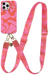 AVY Apple iPhone 12 / 12 Pro MagSafe Hoesje met Koord 130CM Rosé Twist afbeelding