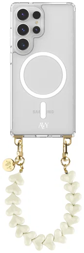 AVY Samsung Galaxy S25 Ultra Hoesje met Koord & MagSafe 30CM Cupid Beige afbeelding 1