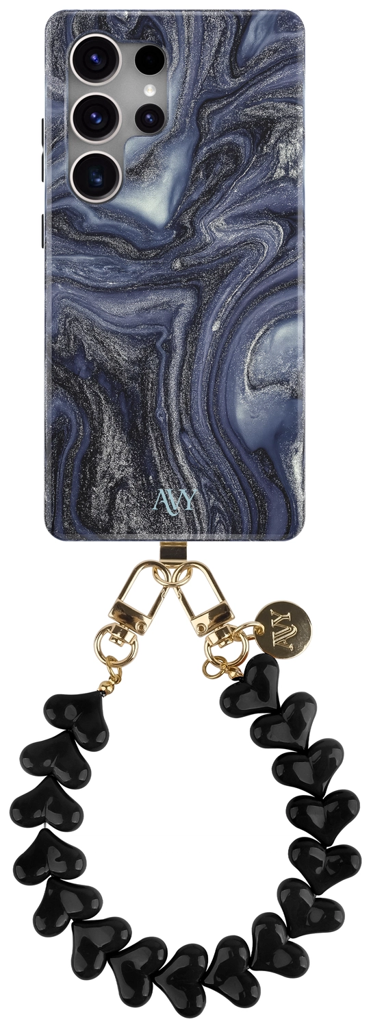 AVY Samsung Galaxy S25 Ultra MagSafe Hoesje met Koord 30CM Marmer Hearts afbeelding 1