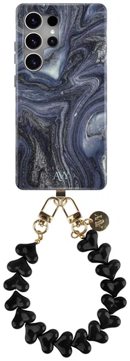AVY Samsung Galaxy S25 Ultra MagSafe Hoesje met Koord 30CM Marmer Hearts afbeelding 1