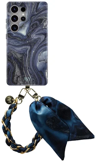 AVY Samsung Galaxy S25 Ultra MagSafe Hoesje met Koord (32CM) Obscura Blue afbeelding 1