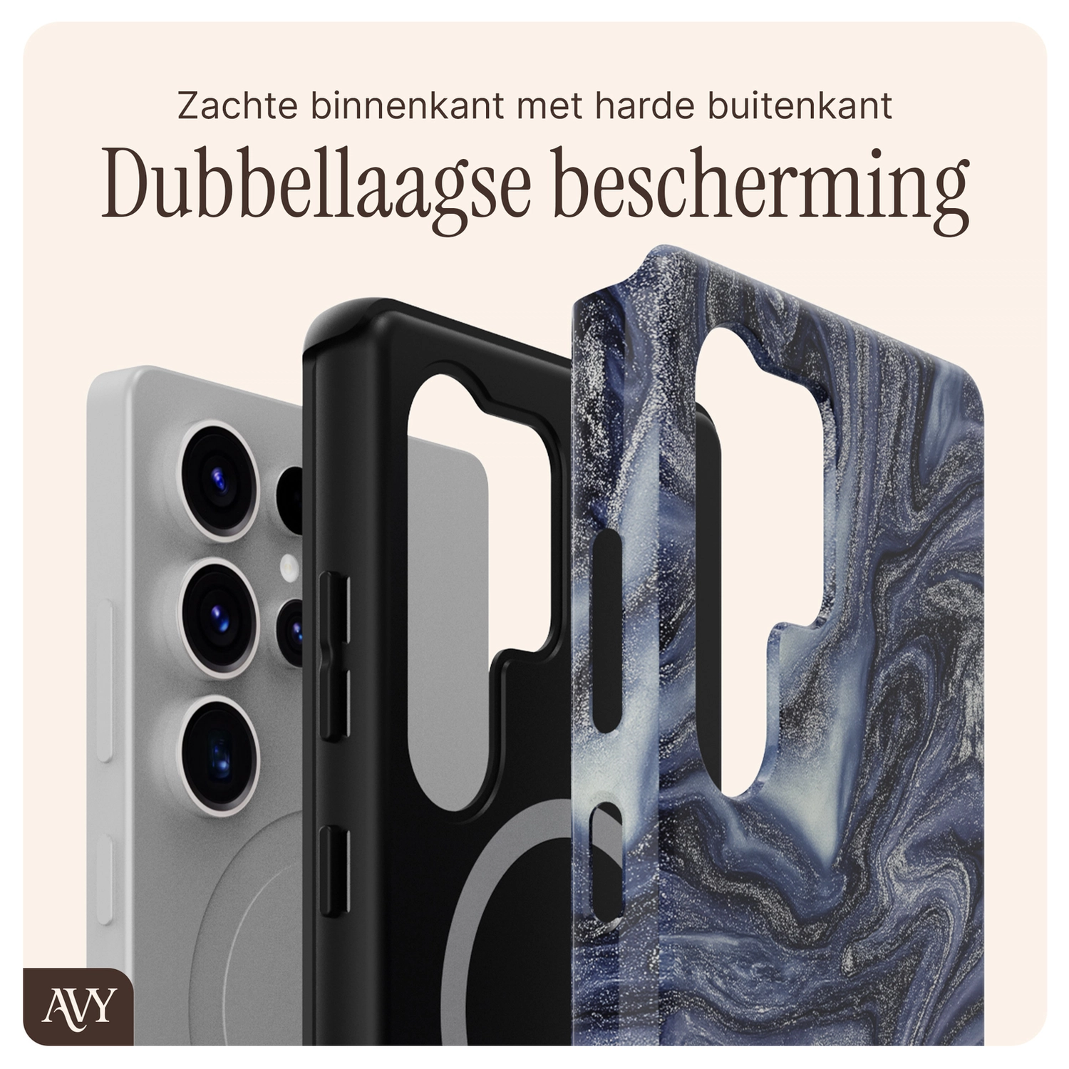 AVY Samsung Galaxy S25 Ultra MagSafe Hoesje met Koord (32CM) Obscura Blue afbeelding 7